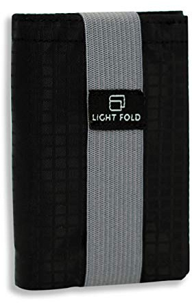LIGHT FOLD Slim Wallet Herren Minimalistische Vordertasche mit RFID-Schutz | Ultra-dünn Leicht Kompakt Mini Kleines Dreifach Stoff Wasserabweisend Elastischem Band Geld und Kartenhalter Reisen Sport EDC