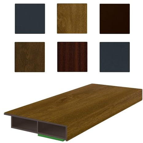 NOBILY Fenster/PVC Deckleiste Flachleiste Fensterleiste 40mm Breite x 7mm Höhe mit Überstand für Wandabschluss inkl. Schaumklebeband farbig - Länge 1950mm - Farbe Golden-Oak