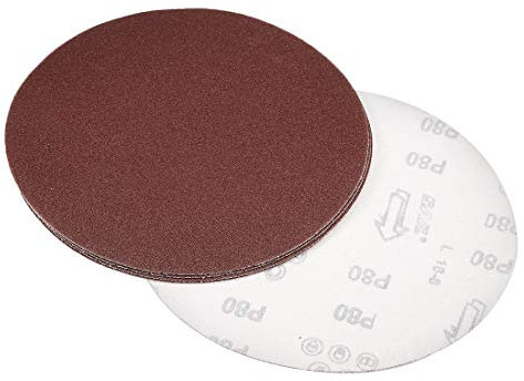 sourcing map 8 Hook and Loop Sanding Discs 80 Grit Aluminum Oxide Sandpaper for Random Orbit Sander Wood Metal Dry Polishing 5pcs