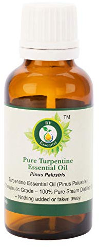 Olio essenziale trementina | Pinus Palustris | Per pittura | Olio trementina | Per alleviare dolore | 100% puro | Distillato a vapore | Turpentine Essential Oil | 30ml | 1.01oz By R V Essential