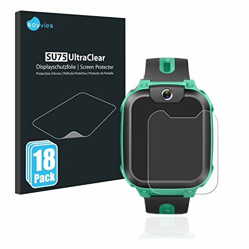 Savvies 18 Stück Schutzfolie für Imoo Watch Phone Z1 Displayschutz-Folie Ultra-Transparent
