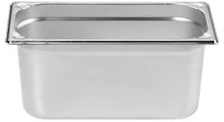 METRO Professional Cubeta GN 1/3, 150 mm, acero inoxidable al cromo-níquel, contenedores de alimentos gastronorm, ideal para la gastronomía, para servir, apilable, plata