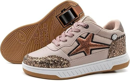 BREEZY ROLLERS Schuhe mit Rollen für Kinder I Rollschuhe-Sneaker Kids I Von Kinder Straßen-Schuhen zu Rollschuh in wenigen Sek. I Patentiertes Klick-System I Turnschuhe mit Rollen für Mädchen & Jungen