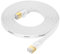 Fumitt Cable Ethernet Cat 8, 1 m, alta velocidad, plano, Gigabit RJ45, cable de red de internet, 40 Gbps, 2000 MHz, para conmutador, router, módem, ordenador portátil, PC (blanco)
