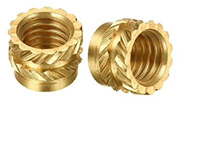 Rändelmuttern aus Messing M5 M6 60. PCs Messing Heißschmelzeinheiten Nüsse Heizformen Kupfergewindeeinsätze Nuss SL- Type doppelte Twill Rändige Injektion Messingmutter (Color : M5x4x7 (30pcs))