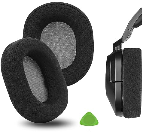 Geekria Cuscinetti auricolari di ricambio in tessuto a rete per cuffie Corsair HS65, HS55, parti di riparazione (nero)