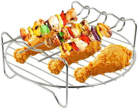 SPARES2GO 7 Round Shelf Rack Compatible with Salter Halogen Oven Cooker Mini + Skewers