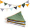 jijAcraft Wimpelkette Kinderzimmer, Doppelseitig Stoff Wimpelkette aus Musselin Baumwolle, 2,8M Bunt Stoffgirlande, Kinderzimmer Deko Mädchen & Jungen, für Hausbett, Babybett, Kinderbett, Wanddeko