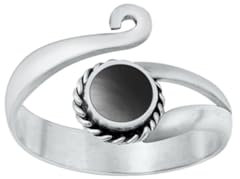 Zehenring aus 925 Sterling Silber als Fußschmuck oder Fingerring für Damen, Herren und Kinder, offener Midi Ring, verstellbar, Edelstein Achat 2