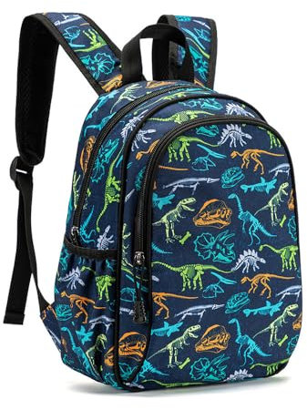 Morbuy Kinder Schule Rucksack Mädchen jungen, Karikatur Dinosaurier Drucken Handtaschen-Rucksack für Arbeit Business Reisen, Wasserdicht Schulrucksack Lehrertasche für Herren Damen (Navy blau)