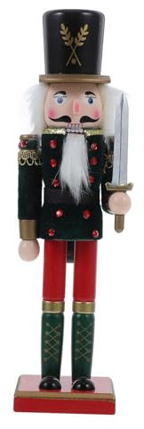 VOSAREA Wooden Nutcracker Figure Soldier Ornament for Christmas Decor Holiday Party Tabletop Display