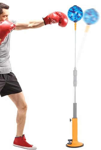 Fukamou Boxsack Mit Ständer, Freistehender Speed-Boxsack,Freistehende Trainertasche | Schwere Trainingsausrüstung, Box-Reaktionsziel Für- Erwachsene, Kinder, Mädchen