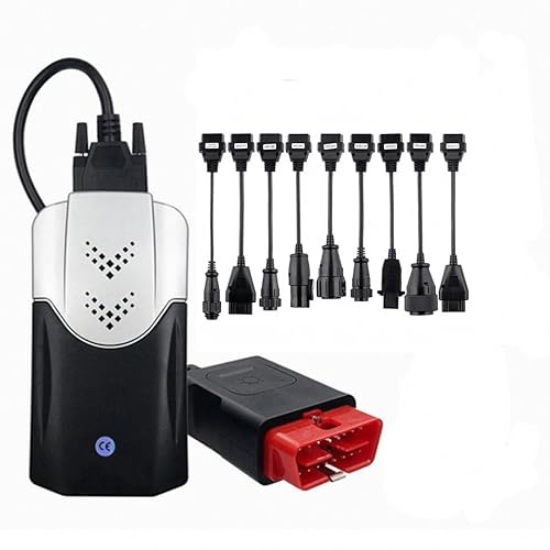 2021.11 Tnesf Orpdc OBD PKW & LKW Diagnosegerät, Codeleser & Scan-Werkzeuge, OBD-II Diagnosewerkzeug mit Verbindungskabeln, kompatibel mit VD150, VD TCS 2020.23 – Scanner für Autos Nutzfahrzeuge