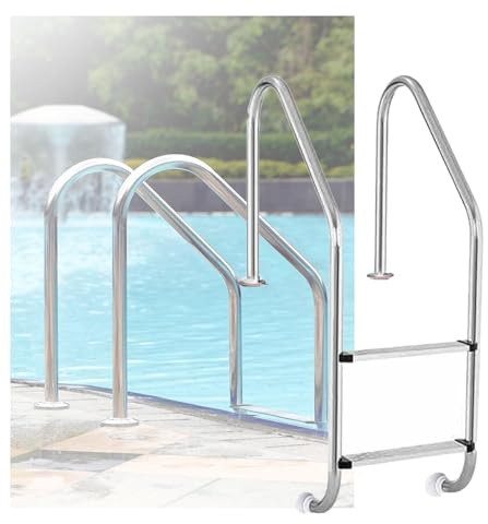 Swimming Pool Ladder, Pool Step Easy Assembly and Climbing, 2/3 Steps Pool Pedal Ladder for Water Park Fish Pond Outdoor Pool(2-Steps1.0mm)