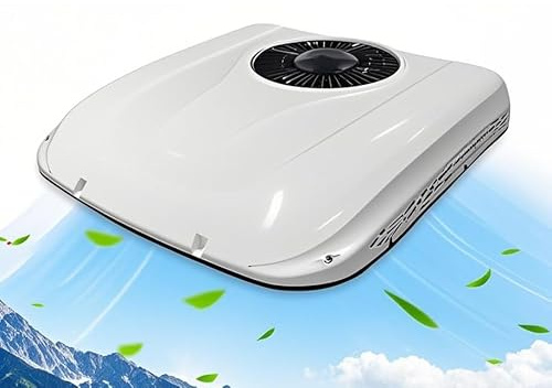 SXHEYUY Aire Acondicionado de Techo 12V/24V para Autocaravana y Caravana - Bajo Ruido, Refrigerante, Blanca