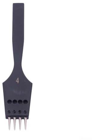 Herramienta perforadora redonda ajustable para cuero con punta reemplazable de acero para coser a mano y manualidades de artículos de cuero (4 mm, 4 dientes)