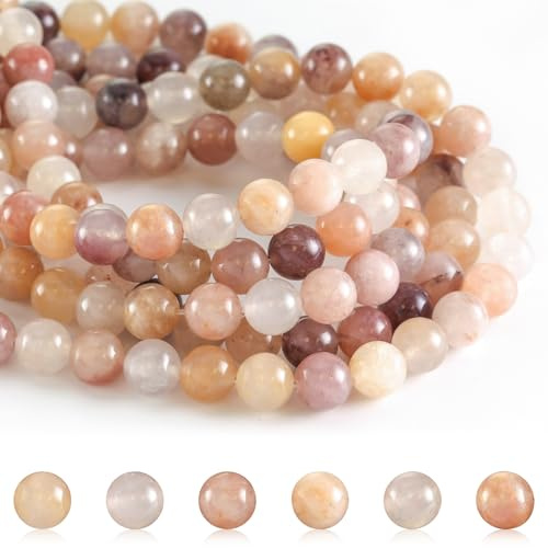 JYSNOW 180 stycken 4 mm runda naturliga amazonitpärlor set, ädelstenspärlor, runda lösa pärlor med hål, för gör-det-själv-armband, halsband, smyckestillverkning, fester, semester stil 2