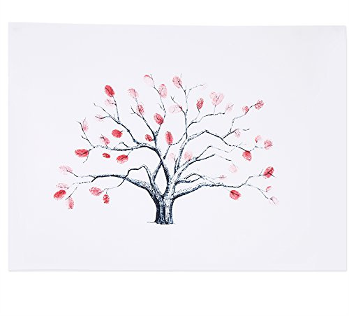 Yosoo 4 Arten Fingerabdruck Baum Hochzeits Gästebuch Hochzeits Gästebuch Plakat mit 6 Farben Tinte (Farbe : TYPE1#)