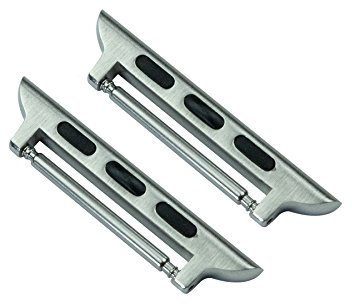 BARTON Watch Band Adapters compatible with all Apple Watch Models - Large Case Size (42mm or 44mm) - Fits 22mm Watch Straps - Polished Stainless Steel