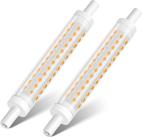 BAOMING Ampoule LED R7S 118mm, 10W 1200LM,équivalent 100W J118 Lampes Halogènes,Blanc Chaud 2700K, R7s LED 118mm, Ra85,Éclairage à Faisceau 360 °,AC220-240V, Non-Dimmable, Lot de 2