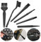 6 in 1 Keyboard Brushes Kit Electronical Dust Cleaning Removal Brush Plastic Black Small Portable Handle Nylon Anti Static Brushes Grout Cleaner Brush Joint Scrubber