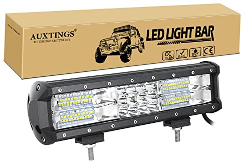 AUXTINGS 12 Zoll 30cm 180W dreireihiger LED Arbeitslicht Bar Autoscheinwerfer Offroad Flutlicht Scheinwerfer 6000K imprägniern IP67 Arbeits-Licht 12V 24V