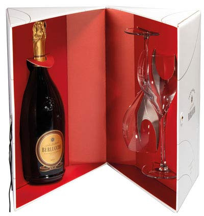 Cofanetto Regalo BERLUCCHI Franciacorta DOCG Vintage + 2 Flùtes con logo