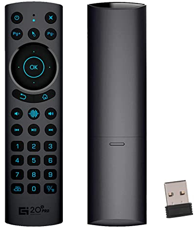 Bluetooth Voice Remote Control,USB Wireless Voice Control Sensing Backlit Air Remote Mouse with IR Learning for PC,Projector,Smart TV,Android TV Box(G20S Pro Plus)