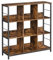 VASAGLE Bookcase, Bookshelf, Ladder Shelf 3-Tier, Display Storage Rack Shelf, for Office, Living Room, Bedroom, 33 x 100 x 103.1 cm, Industrial, Rustic Brown and Black LLS112B01