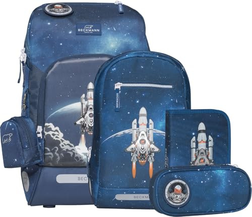 BECKMANN, Schulrucksack-Set Active Air FLX, 6-teilig, Grundschule, inkl. Regenüberzug, 22L