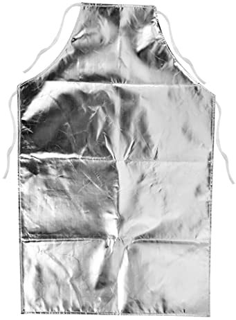 Tiiyee Heat Resistant Apron, 1000°C Fireproof Thermal Insulation Aluminum Foil Barbecue Aprons Peripheral Prevention Suit High Temperature Working Protective Products for Kitchen Cooking Work Safety