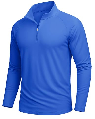 MAGCOMSEN Langarmshirt Herren Laufshirt Arbeitskleidung Surfen Tshirt Fahrradbekleidung UPF 50+ Leicht, Königsblau, XXL