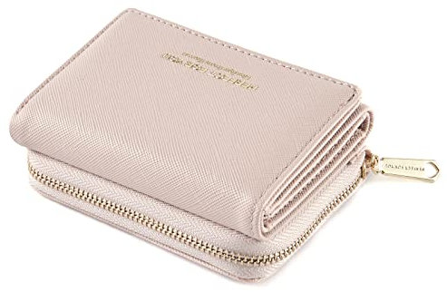 ANYWN Geldbörse Damen klein, Geldbeutel Damen klein, kleines Portemonnaie Damen, Geldtasche klein Damen mit Große Kapazität, Elegante und Süße Damen Geldbeutel mit Großes Münzfach Hellrosa