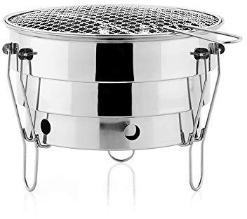 Grillofen Outdoor Edelstahl BBQ Grillnetz Camping Picknick Holzkohle Klappbar