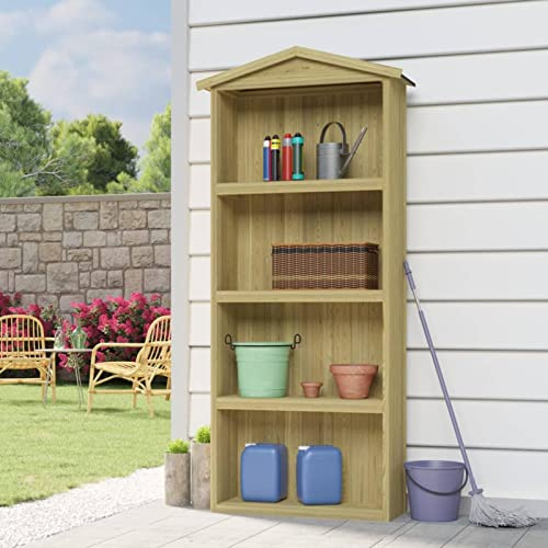Homgoday Abri de jardin avec 4 étagères ouvertes - En pin imprégné - 89 x 33 x 222 cm