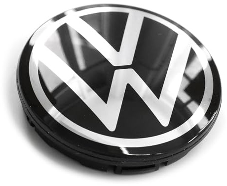 Volkswagen 571601171FOD Nabenkappe (1 Stück) Radnabenkappe Nabenabdeckung, schwarz/Chrom *** nur für Original VW Aluminiumfelgen ***
