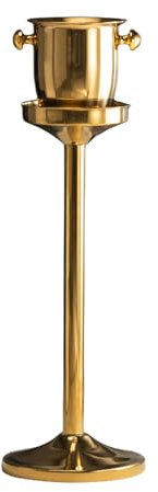 YIORYO Eiskübel, Champagner-Eiskübel mit Ständer, großer Champagner-Eiskübel, Eiskübel aus Edelstahl, hoher Eiskübel for Cocktail-Bar-Partys (Grey : Gold)