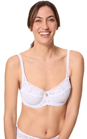 Playtex New Flower Elegance Balconette, Bra, Mujer, Blanco (White), 100C