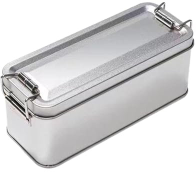 Adoorniequea Scatola di latta in metallo con coperchio per torta di ananas contenitore per biscotti argento