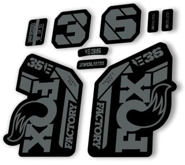 Autocollant de rechange pour fourche Fox 36 2021 E Bike Series Gris (mat)