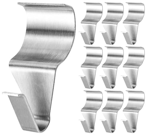 10 Ganchos Revestimiento Colgar al Aire Libre, Acero Inoxidable Sin Necesidad Agujeros Clips Revestimiento Colgar Cosas Ganchos Vinilo Resistentes Clips Revestimiento para Luces Letreros