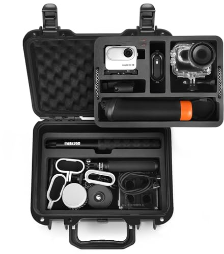 LEKUFEE Valise de Transport Rigide Étanche pour Insta360 GO 3S/ Insta360 GO 3 Caméra Vlogging et Accessoires (Étui Seulement)