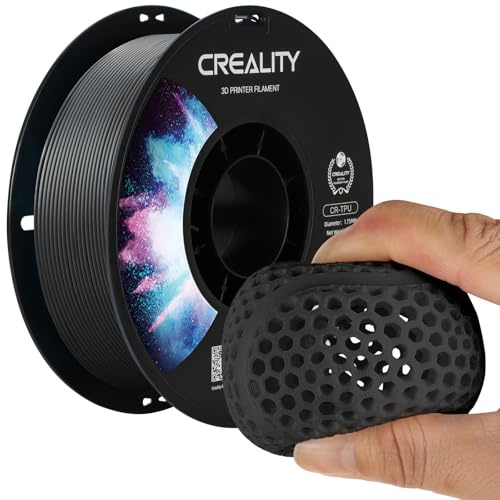 Creality Offizielles TPU-Filament, 1,75 mm, schwarzes TPU-Filament, härter und stärker, 3D-Drucker, weniger Verheddern, Maßgenauigkeit +/- 0,03 mm, 1 kg/Rolle, passend für die meisten FDM-3D-Drucker