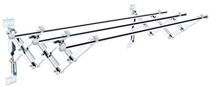 Tendedero Pared Extensible para Ropa, tendedero Ropa para Interior y Exterior, 150 cm, Acero Inoxidable y Plata