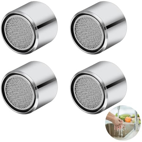 4 Stück Luftsprudler für Wasserhähne Wasserhahnsieb Strahlregler Wasserhahn Perlatoren Wasserhahnsieb Wasserhahnfilter für Badezimmer Küchenarmatur (22mm)