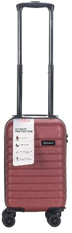 Standard Ryan Air ABS Under Seat 4 Wheel Cabin Hard Suitcase TSA Lock 40 X 20 X 25 CM (Red)