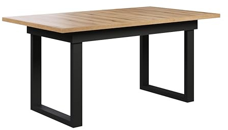 Esstisch UniversalSynchro Tischplatte Evoke Eiche ,Tisch · B 160 x H 76 cm | 58 cm Metallfüße · Zarge aus Metall · Holzwerkstoff-Tischplatte