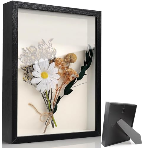 TXXATX 3D bildram för fyllning A4 bildram djup för fyllning 29,7 x 21 x 3 cm bildram 3D att fylla med transparent akrylplatta för skrivbord vägg objekt foton bröllopsbukett gör-det-själv-svart