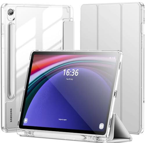 INFILAND Funda para Samsung Galaxy Tab S10 Lite/S10 FE/S9 FE 5G De 10.9 Pulgadas/Tab S9 De 11 Pulgadas con Soporte para S Pen,Protectora Delgada Y Transparente Que Soporta Encendido Y Apagado (Claro)