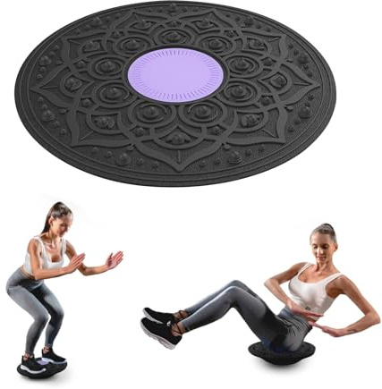 Balance Board, Gleichgewichtstrainer Erwachsene Kinder, Wackelbrett Physiotherapie, Therapiekreisel, Balance Training Equipment, Balancegeräte für Rehabilitation und Fitness, Ø 30cm (Violett)